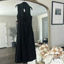 NWT BANANA REPUBLIC BLACK TWILL UTILITY BELTED DRESS SIZE 8
