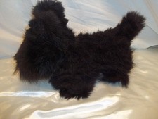 Vintage Black Plush Fur Scottish Terrier Scotty Dog Toy