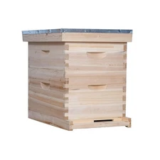 10 Frame Bee Hive, Compelte Bee Hive Starter Kit Includes 1 Deep Brood Honey ...