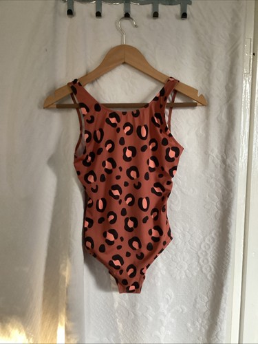 F&F Girls Leopard Print One Piece Swimsuit Age 12-13 Yrs