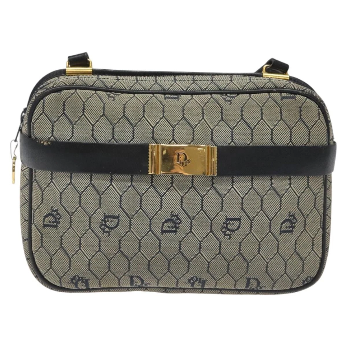 Sac bandoulière Dior en toile grise nid d'abeille authentique