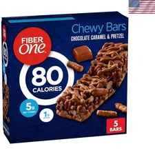 Chewy Chocolate Caramel & Pretzel Snack Bars - 80 Calories, High Fiber - 5 Count