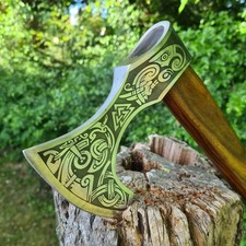 Axt-Beil-Handaxt-Wikinger-Mittelalter-Outdoor-Runen-Franziska - (801)