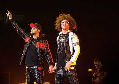 SkyBlu and Red Foo of LMFAO at the United Center on March 13 2010 - Old Photo 1