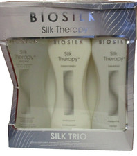 BioSilk Silk Therapy Shampoo, Conditioner, and Silk Treatment Trio Set 12 oz Ea