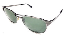 Ray Ban RB3429 004 Signet Gunmetal Oval Gray Sunglasses 55-19 Italy