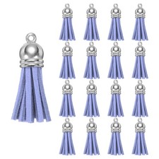200Pcs Keychain Tassels Bulk Leather Tassels for Crafts Light Purple