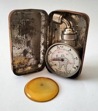Ancien Manomètre Pression Fémur Bibendum Michelin & Boîte Non Testé à Restaurer