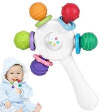 Food Quality Baby Teething Ring - BPA - Free,Anti-Strangling White