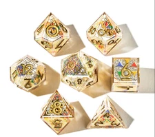 New Dispel Dice Danqing 7 Piece Sharp Edged Dice Set w/ Box