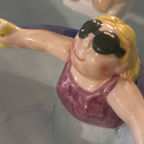 Vintage Lotus 1995 Keramik Chip & Dip Schwimmbad & Whirlpool Servierset ohne Box - Bild 9 von 10