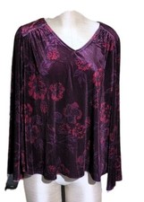 9 West Velvet Fairy Goth Womens Y2K Renaissance Faire Size L Long Sleeve Top (h)