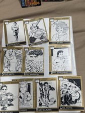 Lot de 10 cartes promo autographes Marvel Staff 1991 (signées) bordure dorée
