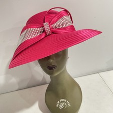 Especially Yours. Elaborate Pink With Rhinestone Trim Church Hat Easter