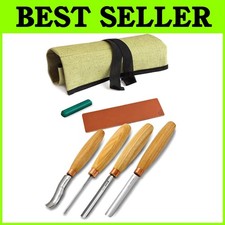 Complete Wood Carving Gouges Set - Rolling Pouch Included