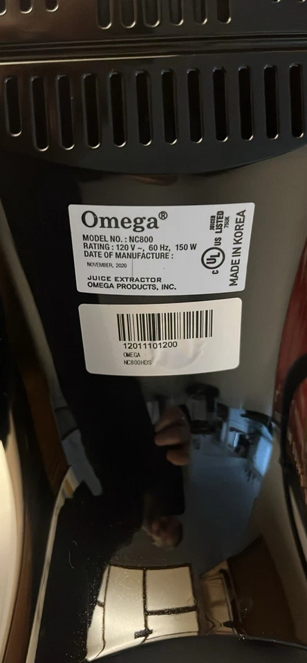 Extractor de jugo Omega Nutrition System - plateado (NC800HDS) Foto 3 de 3