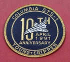 STS-1 10th Anniversary Patch 4" x 4" 1981-1991 Shuttle First Maiden Flight