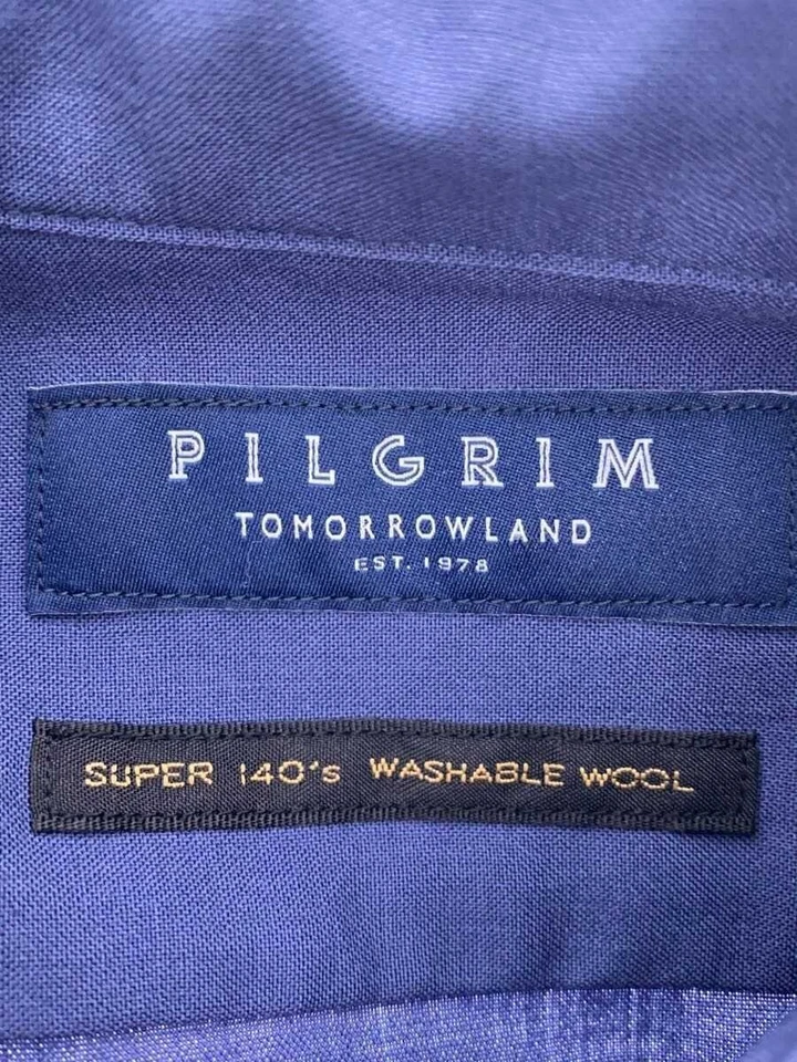 Camisa TOMORROWLAND PILGRIM Lana Lavable Cuello Banda Larga, XS, Lana, NVY, 61-01- Foto 3 de 4