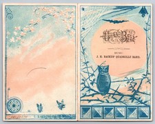 C1880 HARWICH Massachusetts dance card w/names Halloween like BATS/OWL/SPIDERS