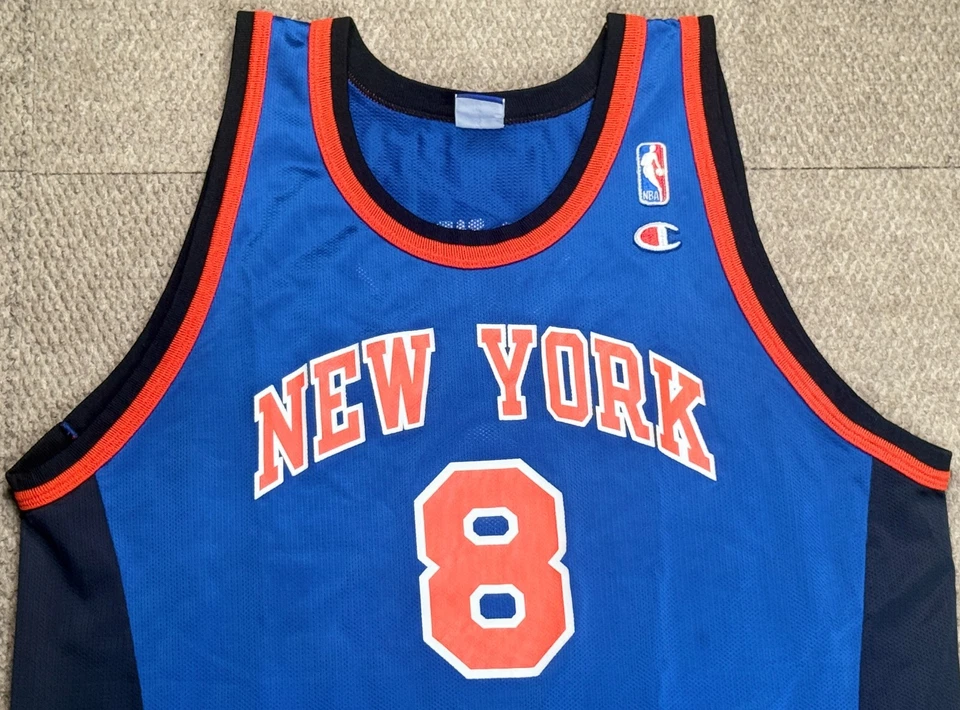 Camiseta deportiva de baloncesto Champion vintage NBA New York Knicks #8 Latrell Sprewell XL Foto 2 de 4