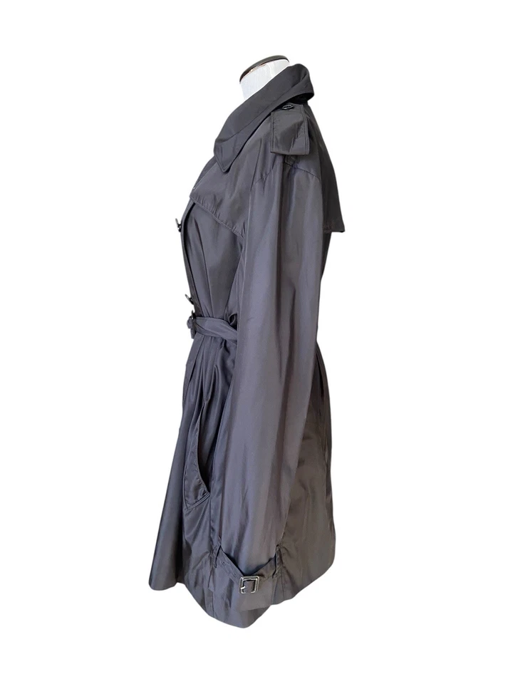 Gabardina Norma Kamali Negra Talla XXL Doble Pecho Cinturón Atemporal Clásica Foto 2 de 4