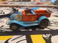Vintage Tonka Pick Up Truck Orange Blue Pressed Metal - 4" USA 
