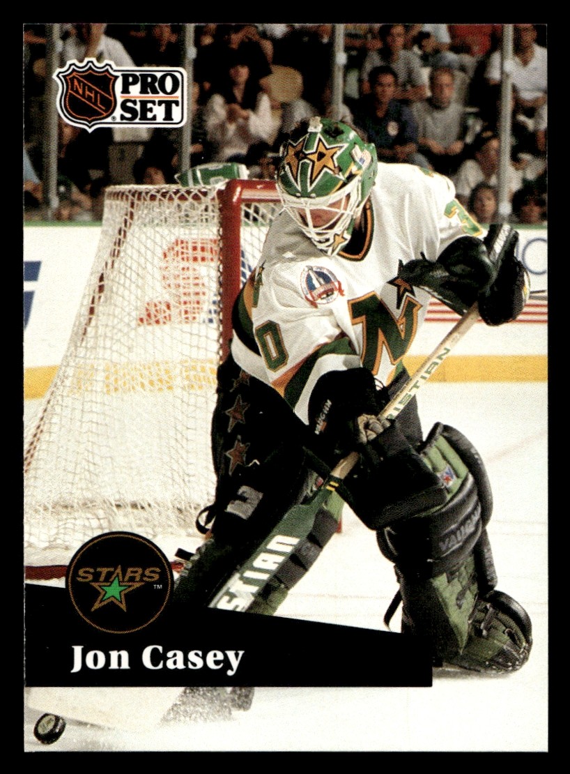 1991 Pro Set French Jon Casey #111 Minnesota North Stars