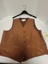 Scully Brown Leather Vest Size 44 Cowboy Western NEW With Tag