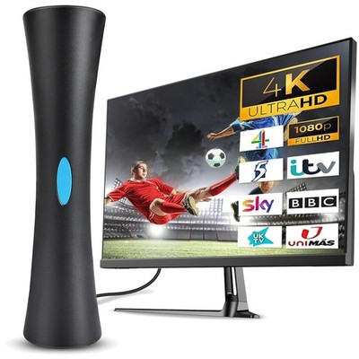 DVB-T2 Antenne mit Verstärker 36dBi - HDTV Zimmerantenne für exzellenten Empfang