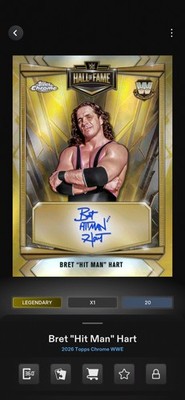 Bret Hart /50 - Digital Card - Topps WWE SLAM Chrome 26 Gold Hall of Fame Auto