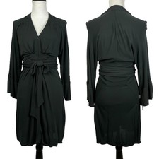 Banana Republic JSSA London Collection 0 Women's Black Flare Sleeve Tie Dress