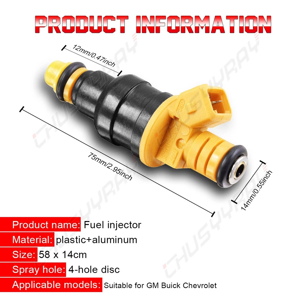 Upgrade Fuel Injector Set NEW X 8Pcs FOR Ford 7.0L F600, F700, F800 1991-1998 - Image 3 of 4