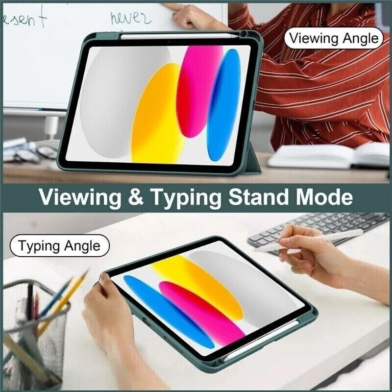 For iPad 7 8 9 10 11th Air Mini Pro 11 Shockproof Smart Case Clear Back Cover - Image 3 of 4