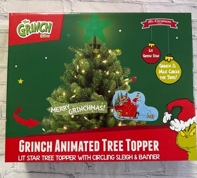 Grinch Sleigh Animated Christmas Tree Topper by Mr. Christmas