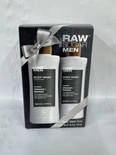2 count Raw Sugar Men's Activated Charcoal Bamboo Body Wash Duo * NEW