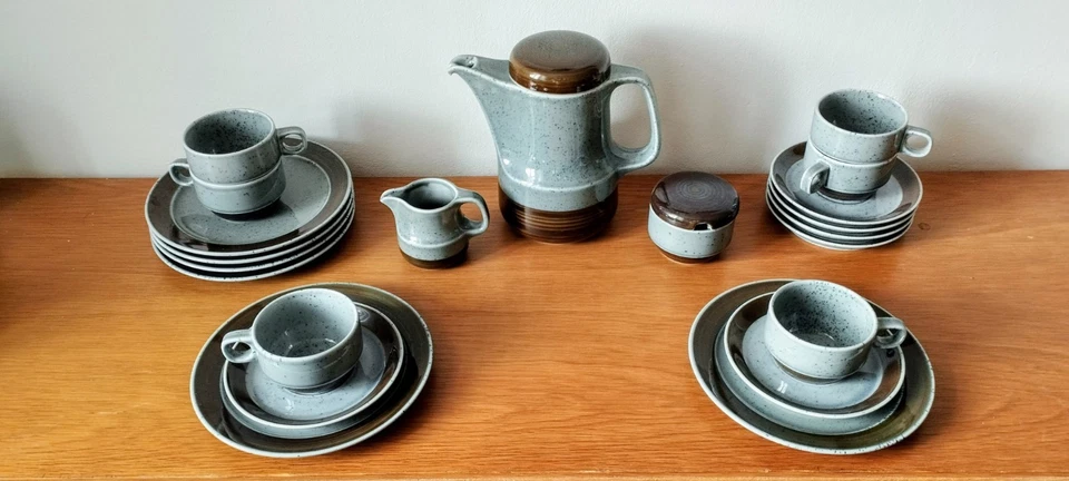 Schönwald Keramik Kaffee/Tee Service für 6 Personen. Unterglasur. Handgemalt. - Bild 2 von 4