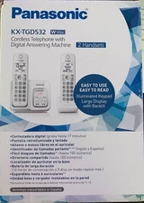 Panasonic KX-TGD532W 2-Handset Cordless Phone, NEW, OPEN BOX 