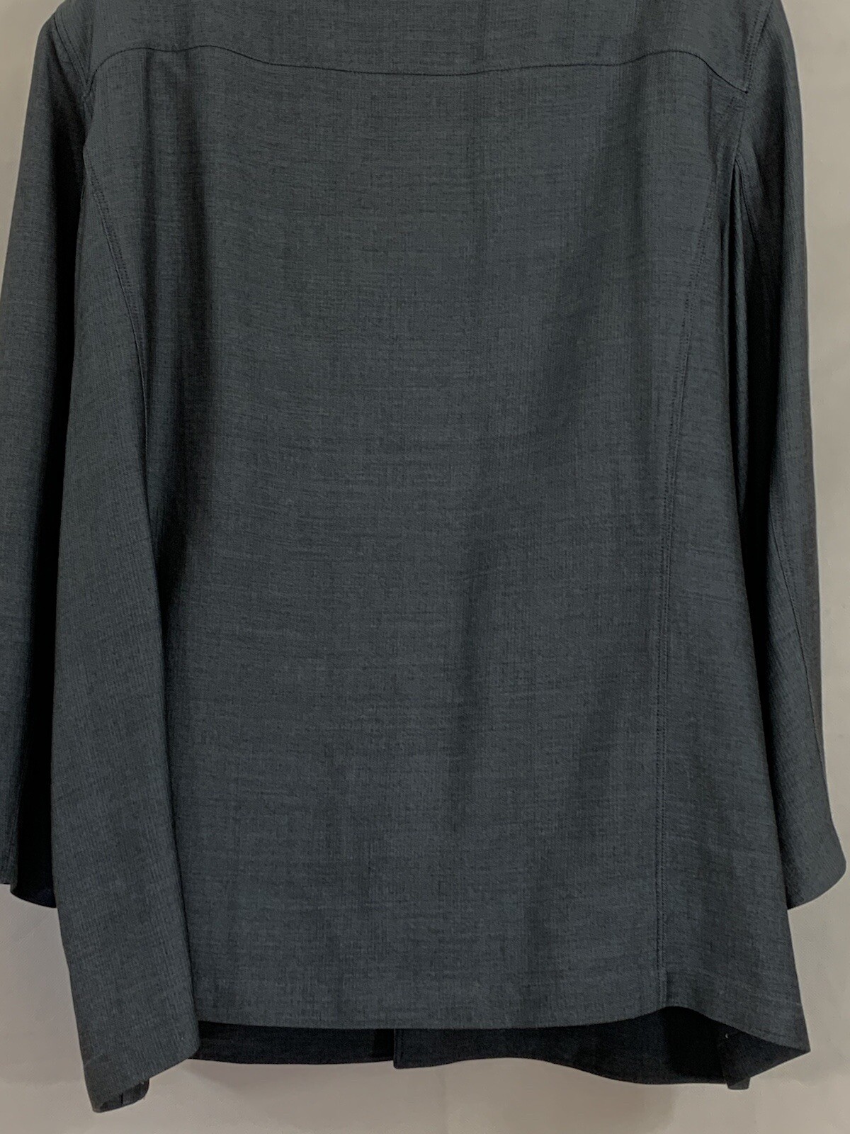 Elana By Tanner Plus Sz 20 Blue Herringbone Open Jacket Blazer Long Sleeves Pkts