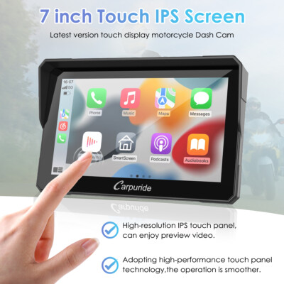 Carpuride 7インチHDディスプレイ Carpuride W702B Motorcycle Stereo | Navigation Bracket & Dual