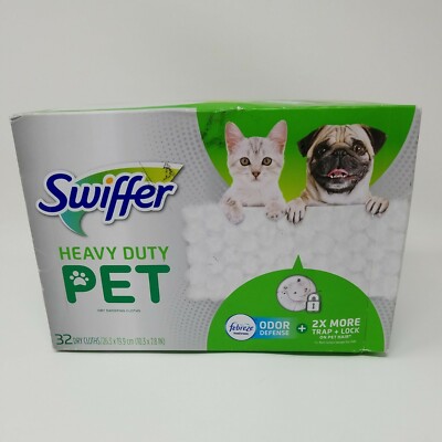 Swiffer Sweeper Pet Heavy Duty Dry Sweeping Cloth Pad Refills (32 Count)