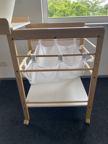 Wickeltisch Geuther Mit Babywanne Rollen ausziehbar, Inkl. Wickelauflage Stoff - Bild 2 von 7