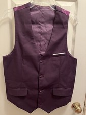 Men Suit Vest Sleeveless, V-Neck, Single Breasted, Fake Pocket