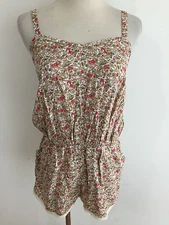 Pins & Needles Teddie Romper Tan, White, Pink, Rose & Green Size XS