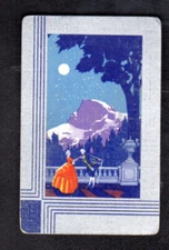 Vintage Swap/Playing Card - Lady & Gent on Balcony (LINEN)