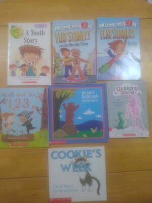 I Can Read Book Lot Level 2 Scholastic Flat Stanley, Unicorn, Cookie's Week, 