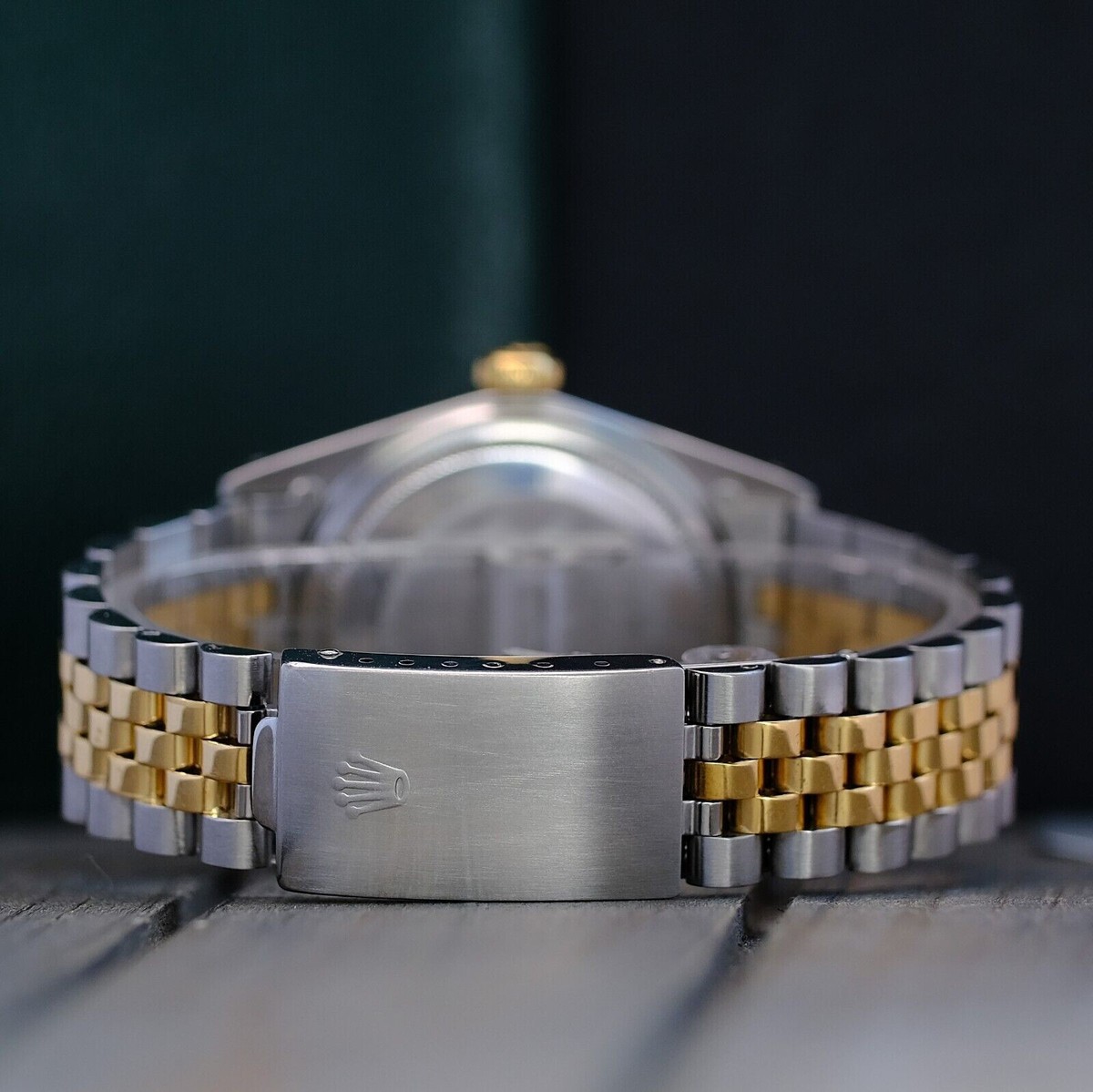 Rolex Datejust 16233 Two-Tone 18K Yellow Gold & SS Green Vignette