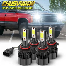 For GMC Yukon 1993-2006 - 6000K LED Headlight Bulbs Combo Kit High Low Beam 4Pcs