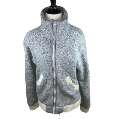 Anthropologie Saturday Sunday Women's Plush Jacket Size XS Cropped Fit Gray