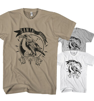 Mens Dark Santa Muerte Bone Bird Gothic T-Shirt SM9720