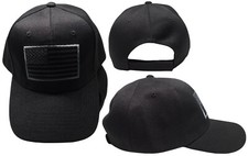 USA American Dark Grey/Black Patch Black Acrylic Adjustable Embroidered Hat Cap